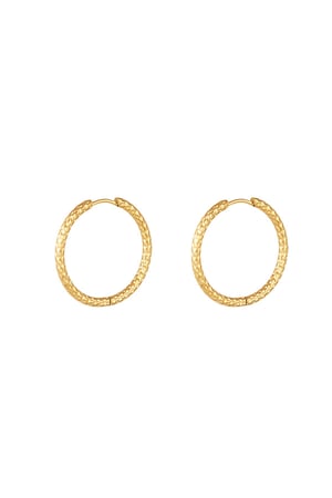 Earrings with pattern medium Gold Color Stainless Steel h5 