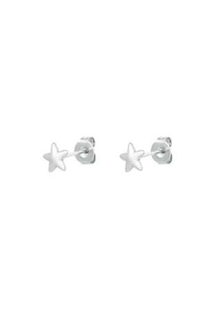 Stud Earrings Star Silver Color Stainless Steel h5 