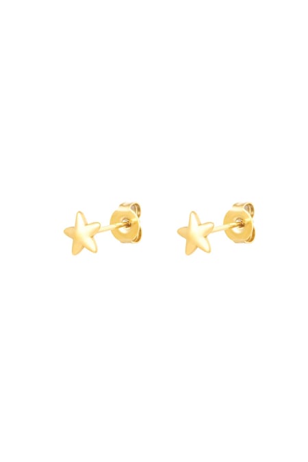 Stud Earrings Star Gold Color Stainless Steel