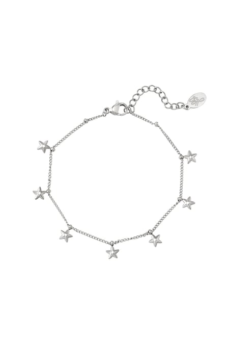 Bracelet star charms Silver Color Stainless Steel