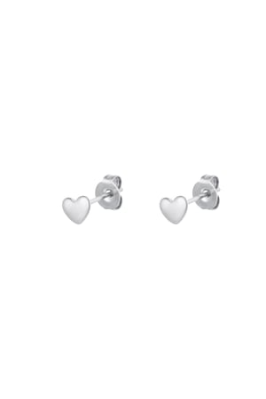 Stainless steel stud heart Silver color h5 