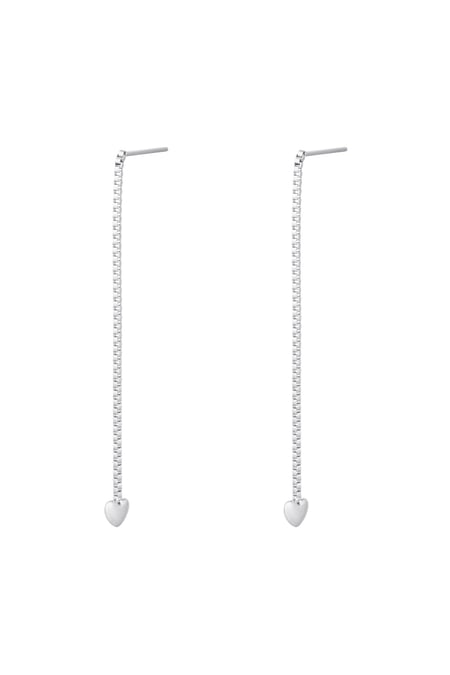 Boucles d'oreilles coeur en acier inoxydable Argenté