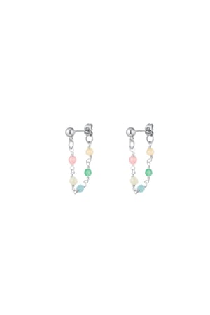 Colourful chain earrings - #summergirls collection Silver Color Copper h5 