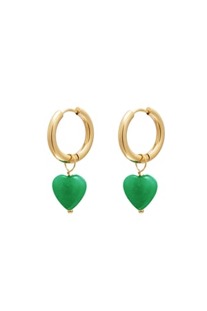 Heart earrings - #summergirls collection Green Stainless Steel h5 