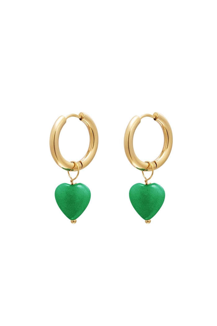 Heart earrings - #summergirls collection Green Stainless Steel 