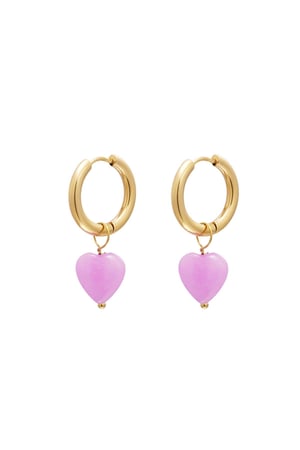 Heart earrings - #summergirls collection Purple Stainless Steel h5 