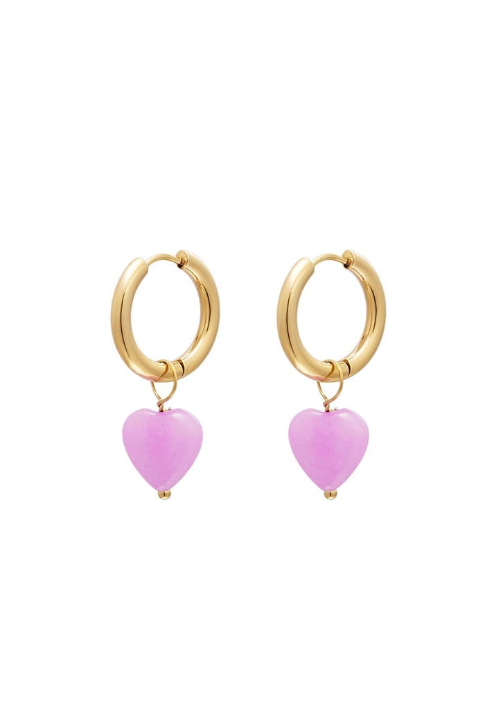 Heart earrings - #summergirls collection Purple Stainless Steel 