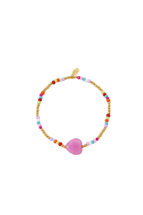 Herzarmband - #summergirls-Kollektion Goldfarbe Edelstahl 2