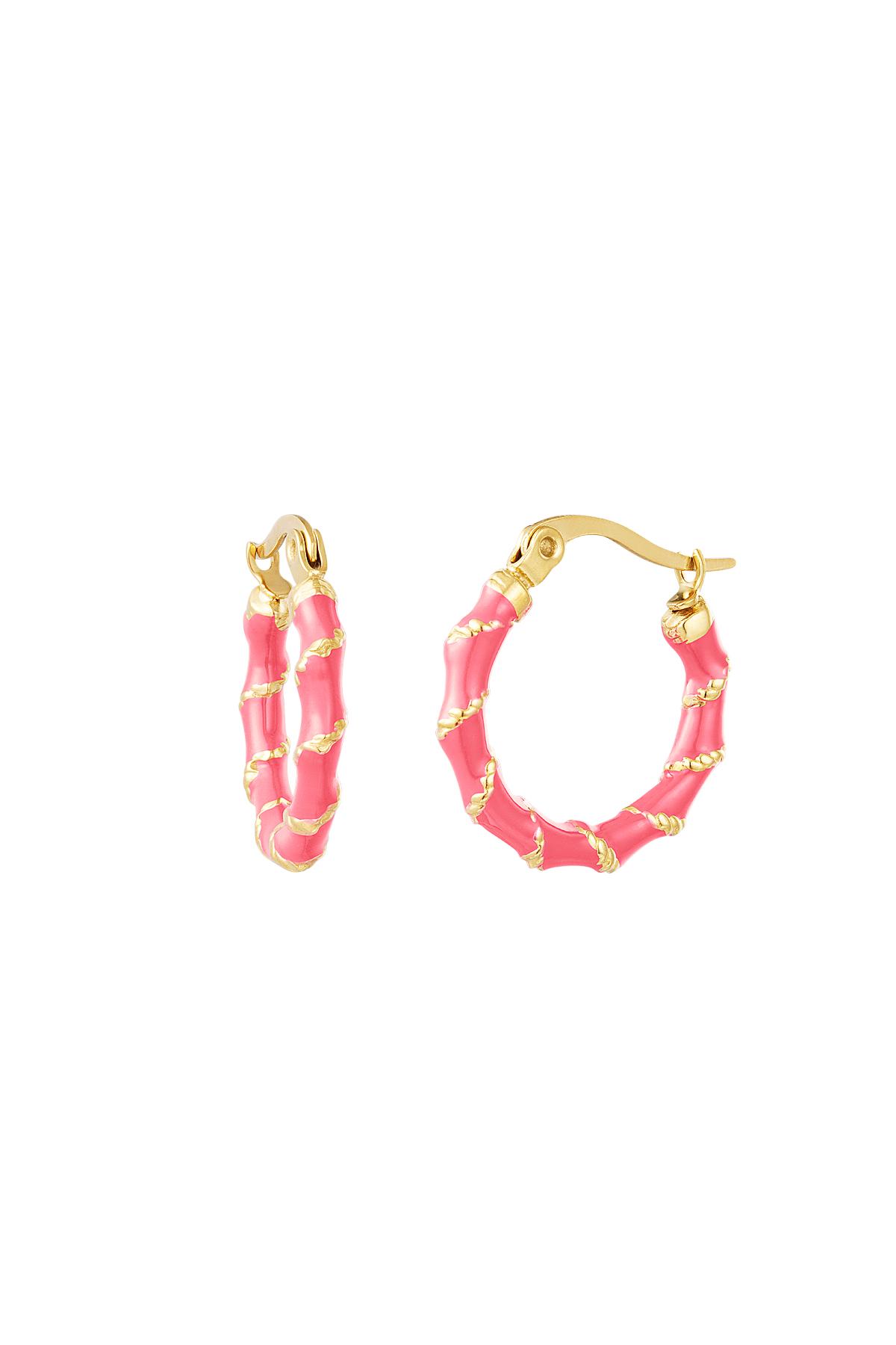 Stainless steel earrings with golden wrap detail Rose