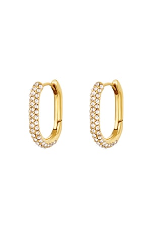 Earrings zircon Gold Color Stainless Steel h5 