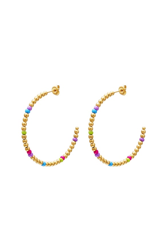 Colourful beads earrings - #summergirls collection Rose Stainless Steel