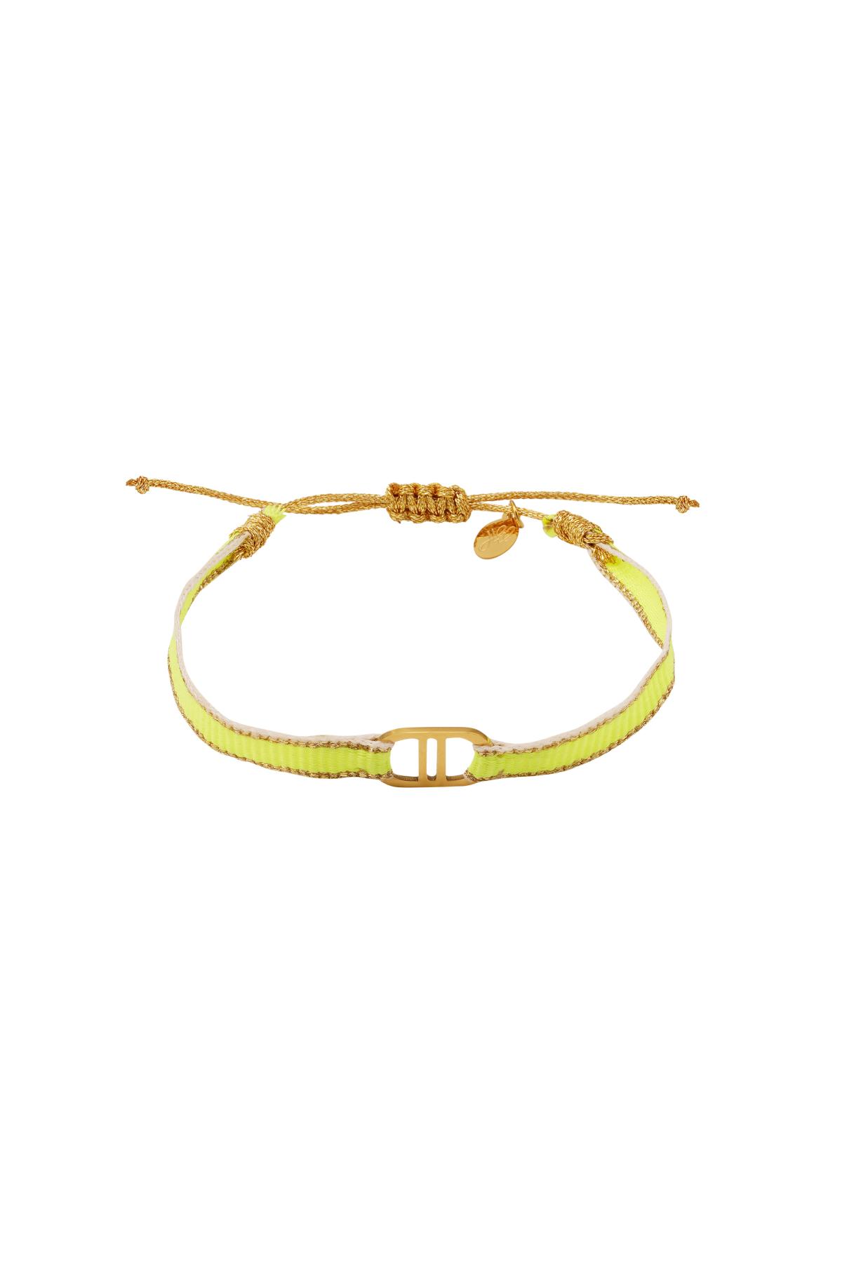 Bracelet good life fabric Yellow & Gold Color Polyester