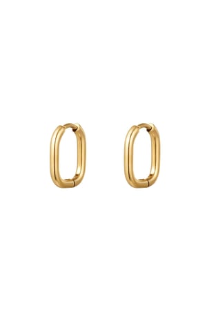 Earrings classic - small Gold Color Stainless Steel h5 