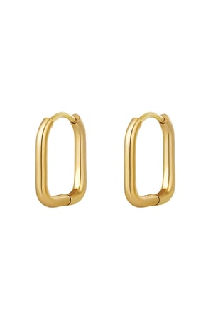 Earrings classic - large Gold Color Stainless Steel h5 