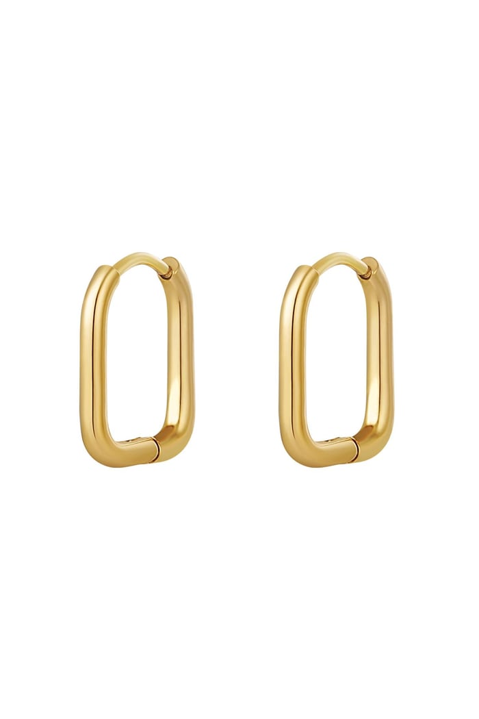 Earrings classic - large Gold Color Stainless Steel 