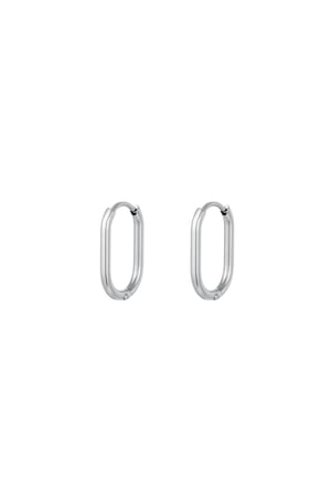 Oval hoops Silver Color Stainless Steel h5 