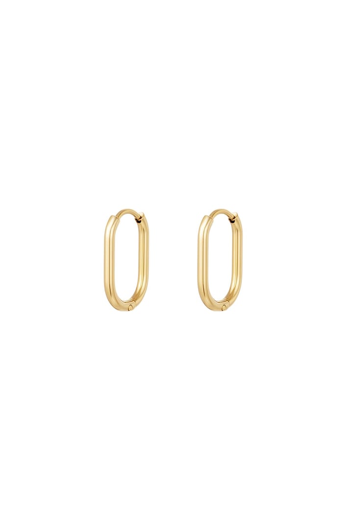 Oval hoops Gold Color Stainless Steel 