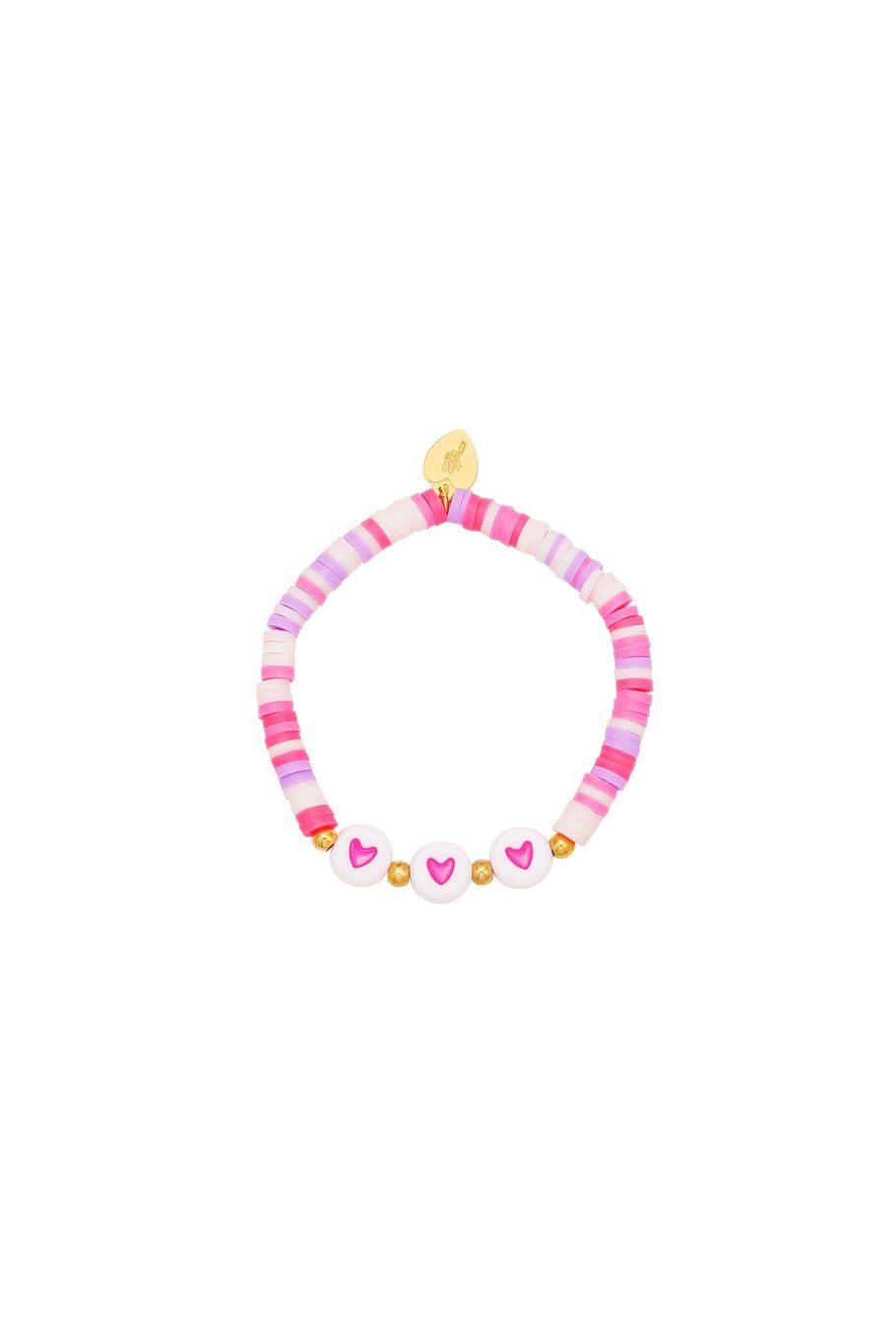 Kids - hearts bracelet - Mother-Daughter collection Rose polymer clay