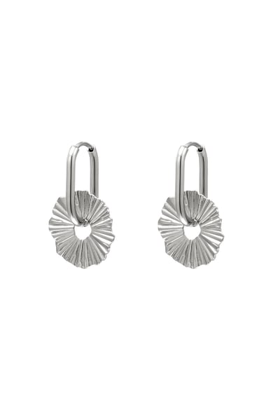 Earrings abstract flower Gold Color Stainless Steel h5 
