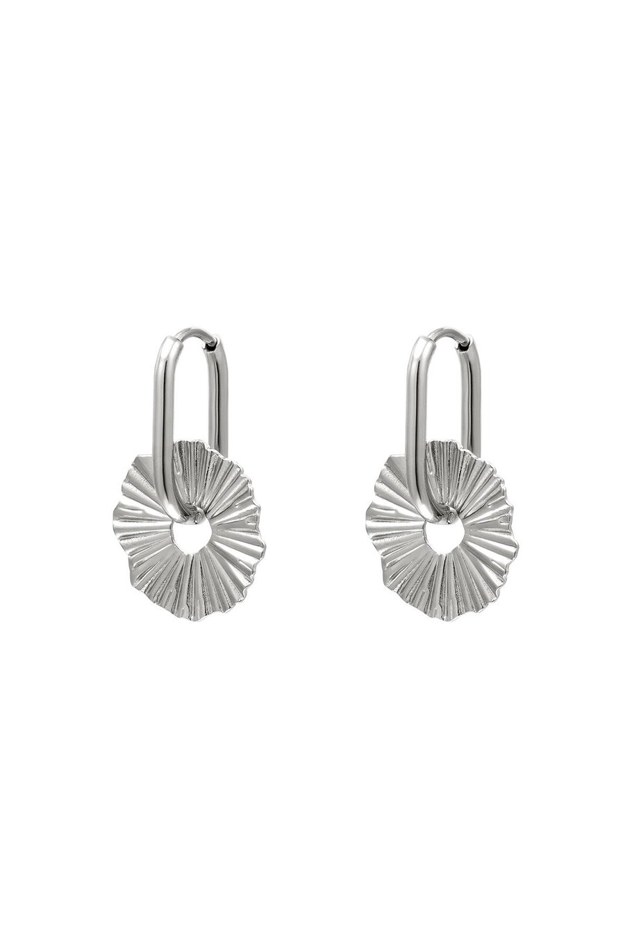 Earrings abstract flower Gold Color Stainless Steel 
