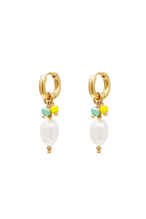 Dangling pearl - #summergirls collection Gold Color Stainless Steel h5 