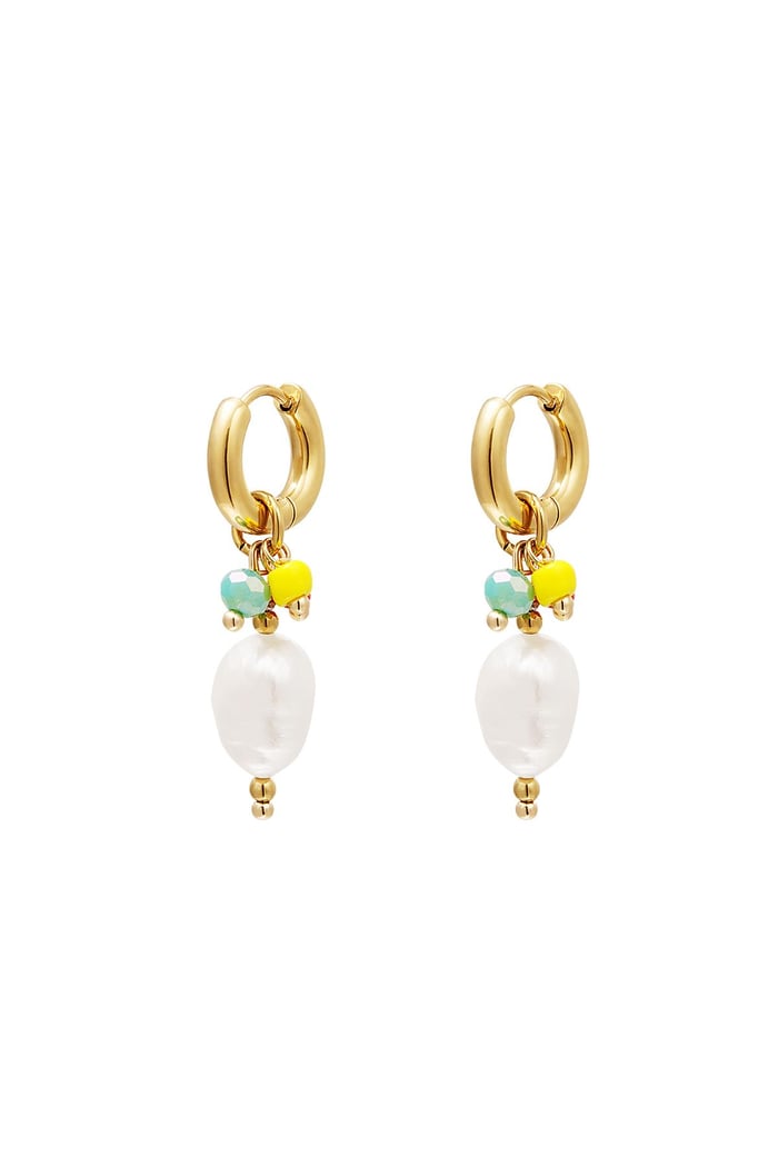 Dangling pearl - #summergirls collection Gold Color Stainless Steel 