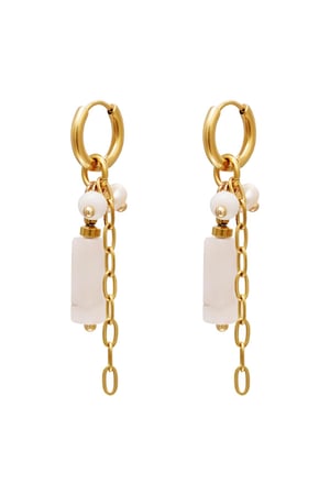 Coloured chain earrings White Gold Color Stainless Steel h5 