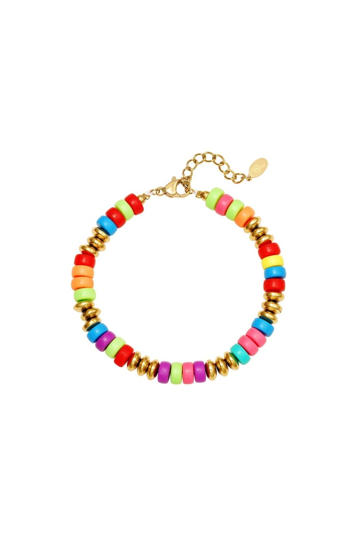 Colourful beads bracelet Multi Stainless Steel 