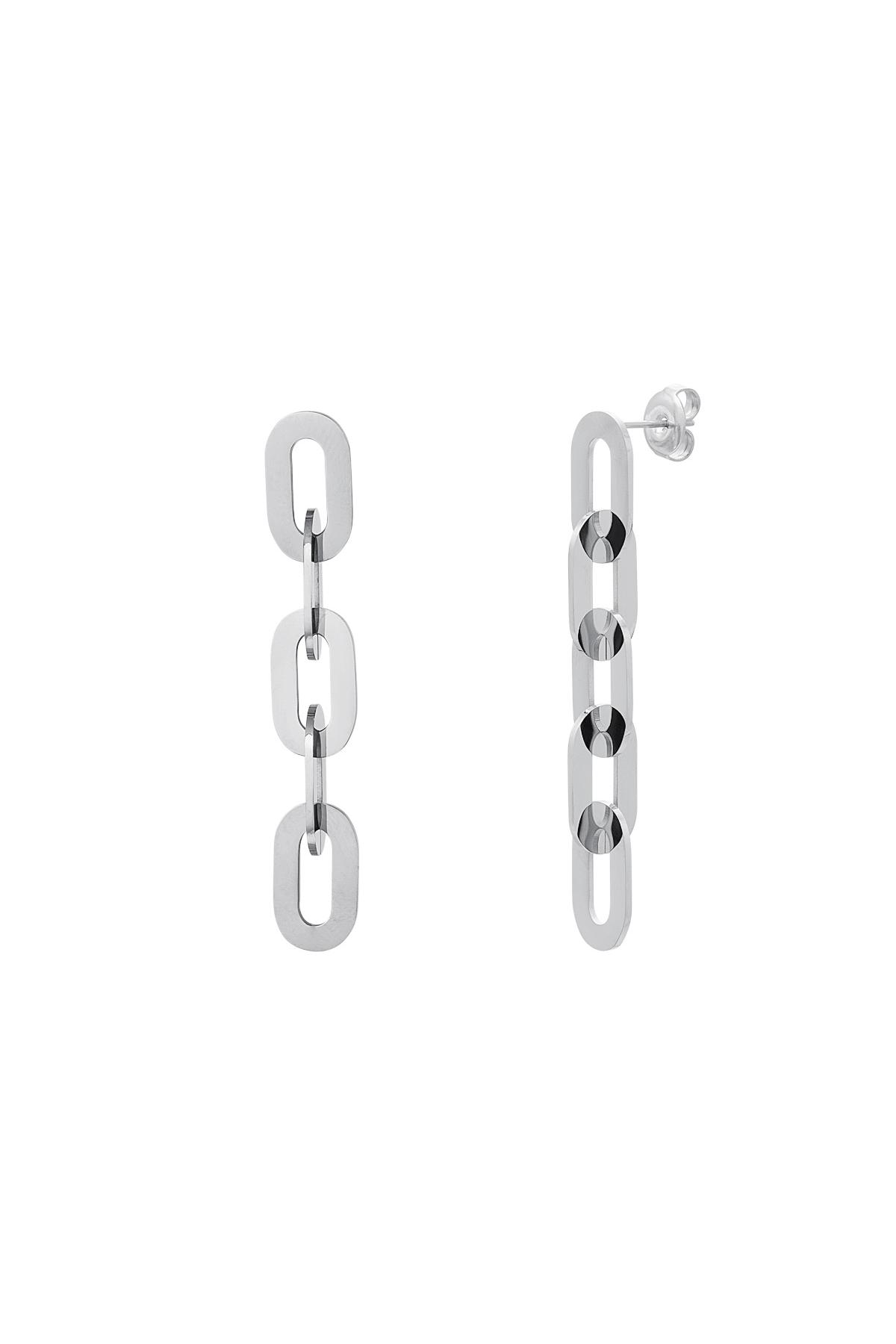 stainless steel earrings linked chain  