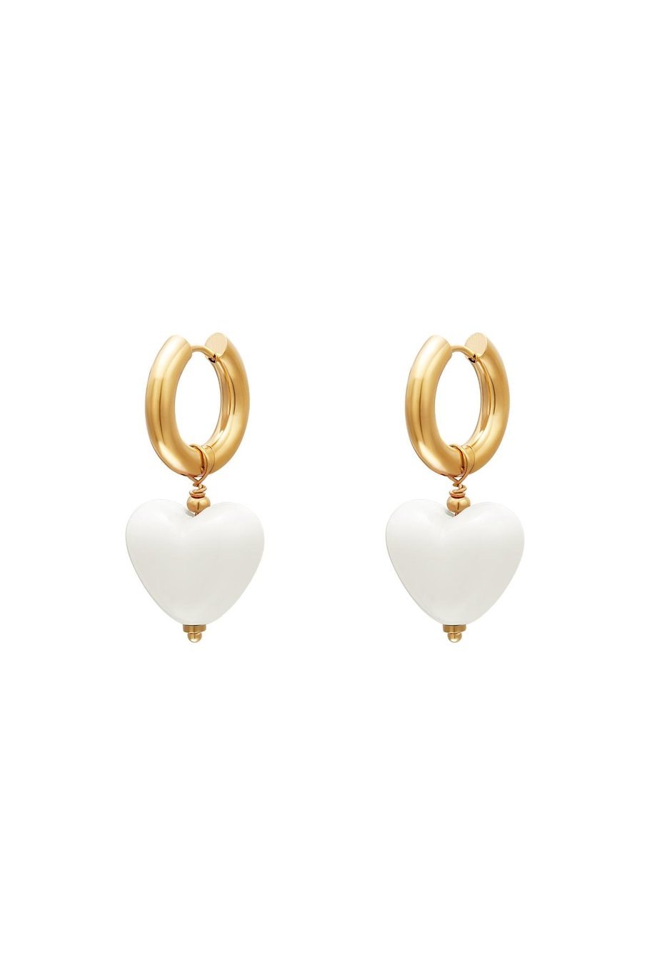 Bunte Herzohrringe - #summergirls-Kollektion Rosa Edelstahl 