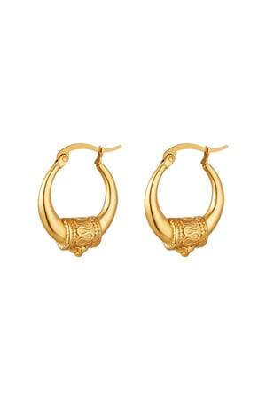 Stainless steel earrings Indian vibes - small Gold color h5 