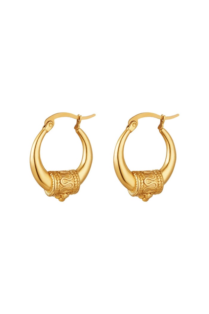 Stainless steel earrings Indian vibes - small Gold color 