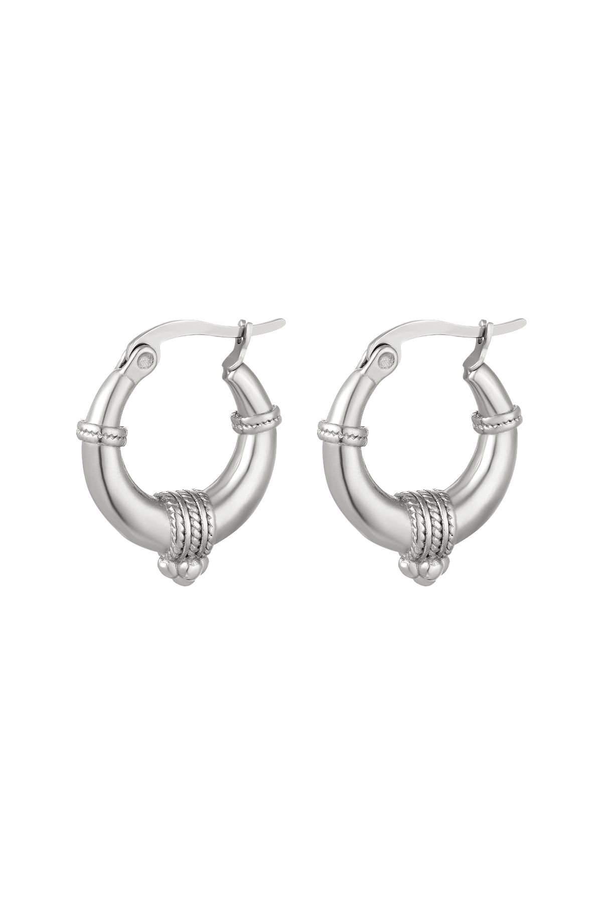stainless steel earrings with rope detail - small