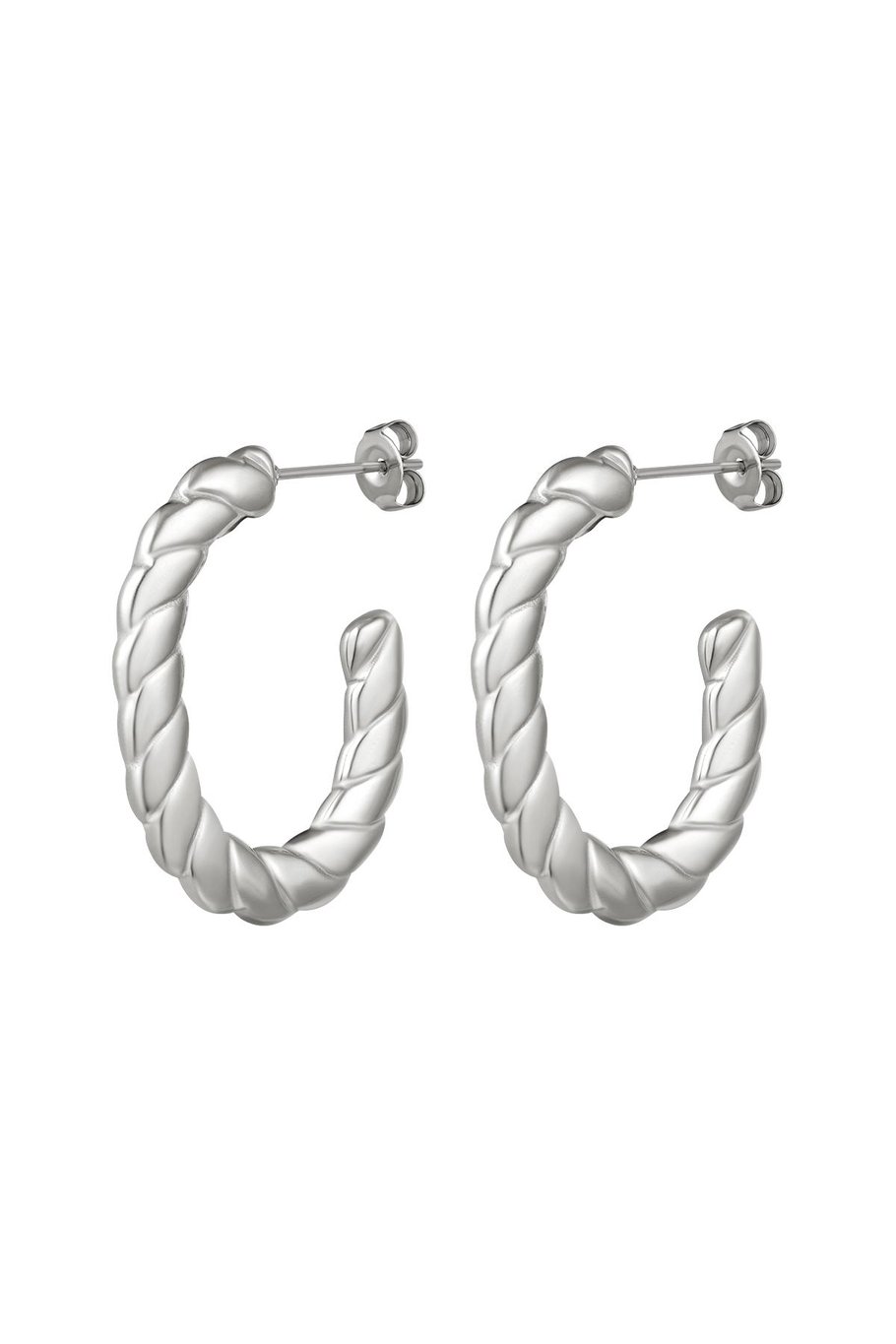 big stainless steel earrings twisted