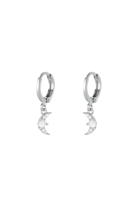 Earrings moon - Sparkle collection Silver Color Copper