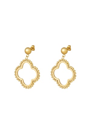 Dotted clover earrings Gold Color Stainless Steel h5 