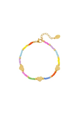 Gold color hearts bracelet - Rainbow collection Multi Stainless Steel h5 