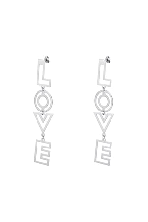 Love earrings Silver Color Stainless Steel h5 