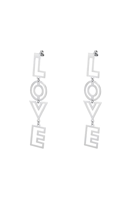 Love earrings Silver Color Stainless Steel 2