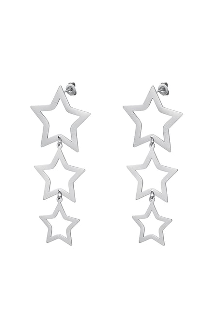 Stars earrings Silver Color Stainless Steel