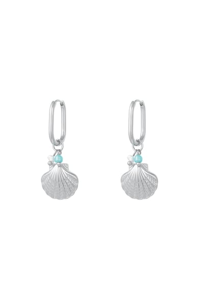 Orecchini con conchiglie pendenti - Collezione Beach Silver Color Stainless Steel h5 