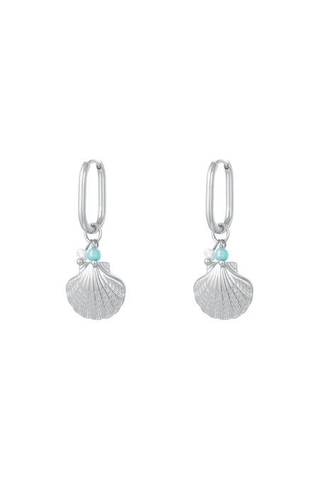 Dangling shell earrings - Beach collection Silver Color Stainless Steel 2