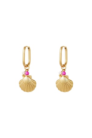 Dangling shell earrings - Beach collection Gold Color Stainless Steel h5 