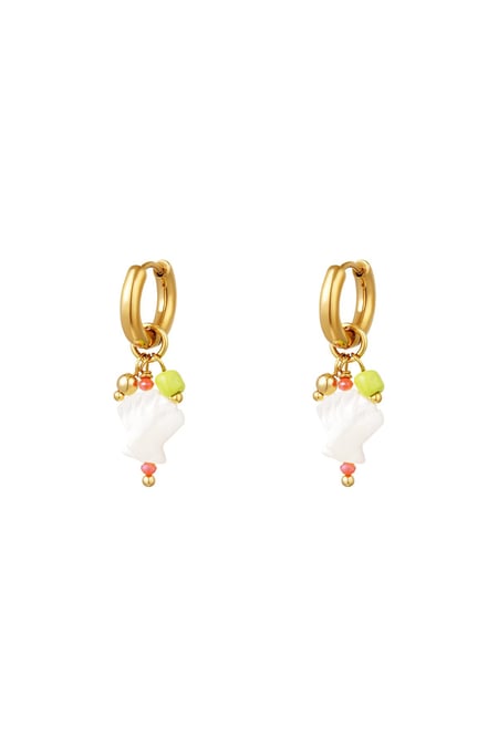 Little sea shell earrings - Beach collection Gold Color Stainless Steel 2