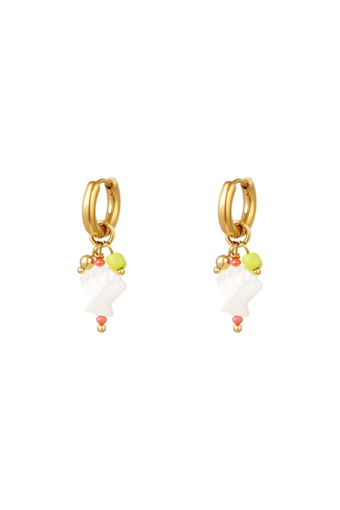 Little sea shell earrings - Beach collection Gold Color Stainless Steel 