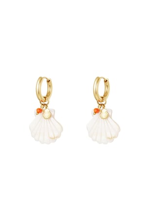 Sea shell earrings - Beach collection Gold Color Stainless Steel h5 