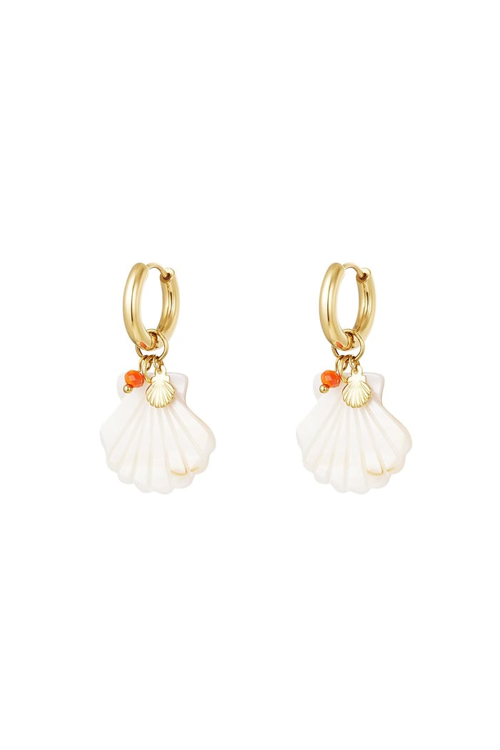 Sea shell earrings - Beach collection Gold Color Stainless Steel 