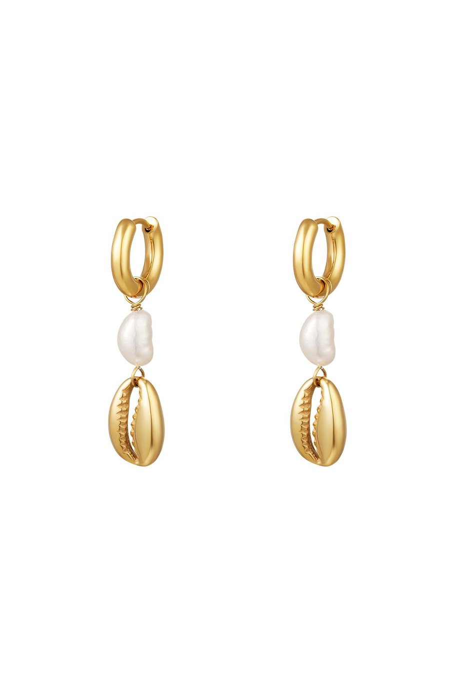 Pearl earrings - Beach collection Gold Color Stainless Steel