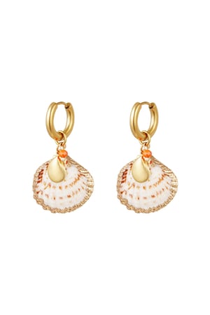 Big shell earrings - Beach collection Gold Color Stainless Steel h5 