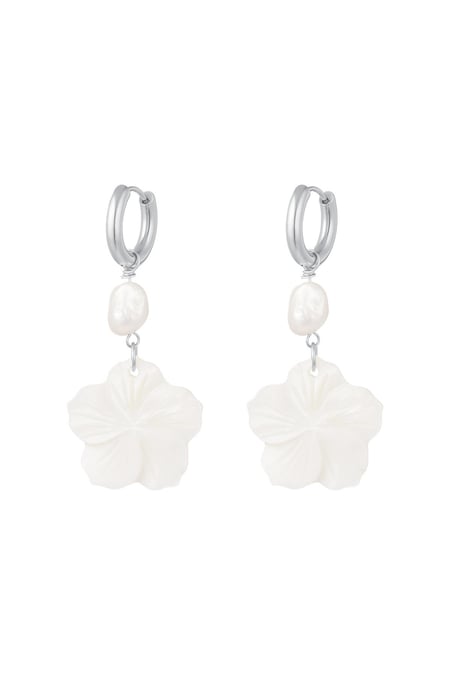 Boucles d'oreilles fleurs - Collection Plage Argenté Acier inoxydable 2